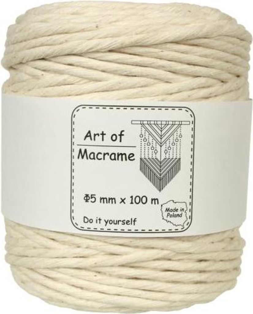 Makramee-Schnur DIY Naturgarn Baumwolle natürliche Farbe Makramee-Seil Baumwollschnur Baumwollgarn Schnur Schnur Schnur für DIY Wandpflanze Kleid...
