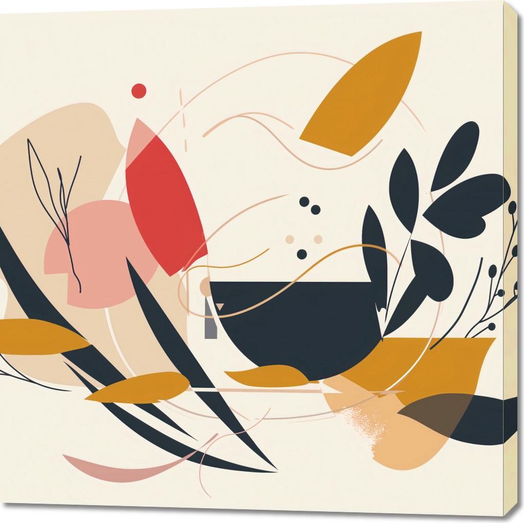 Bild 100x100cm Schwungvolle Flora