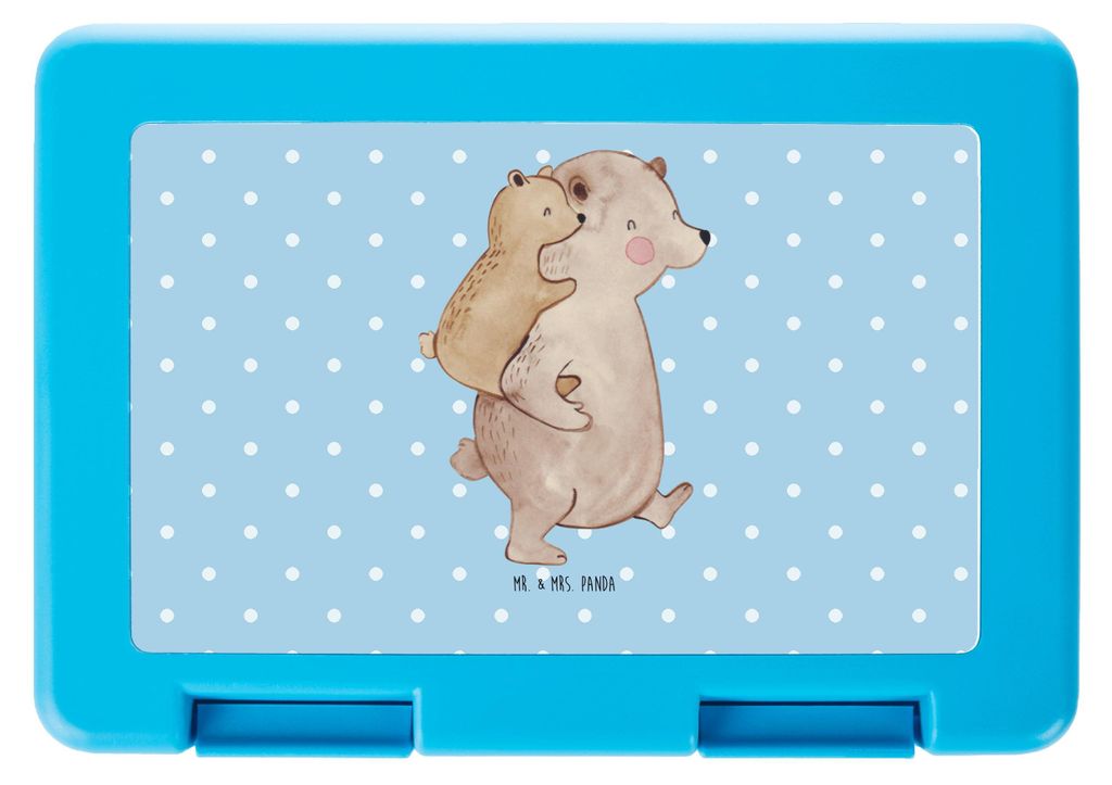 Mr. & Mrs. Panda Bento Box Papa Bär - Blau Pastell - Geschenk, Vatertag, Frischhaltedose, Essensbox, Lunchbox, Vesperbox, Bentobox, Geburtstag