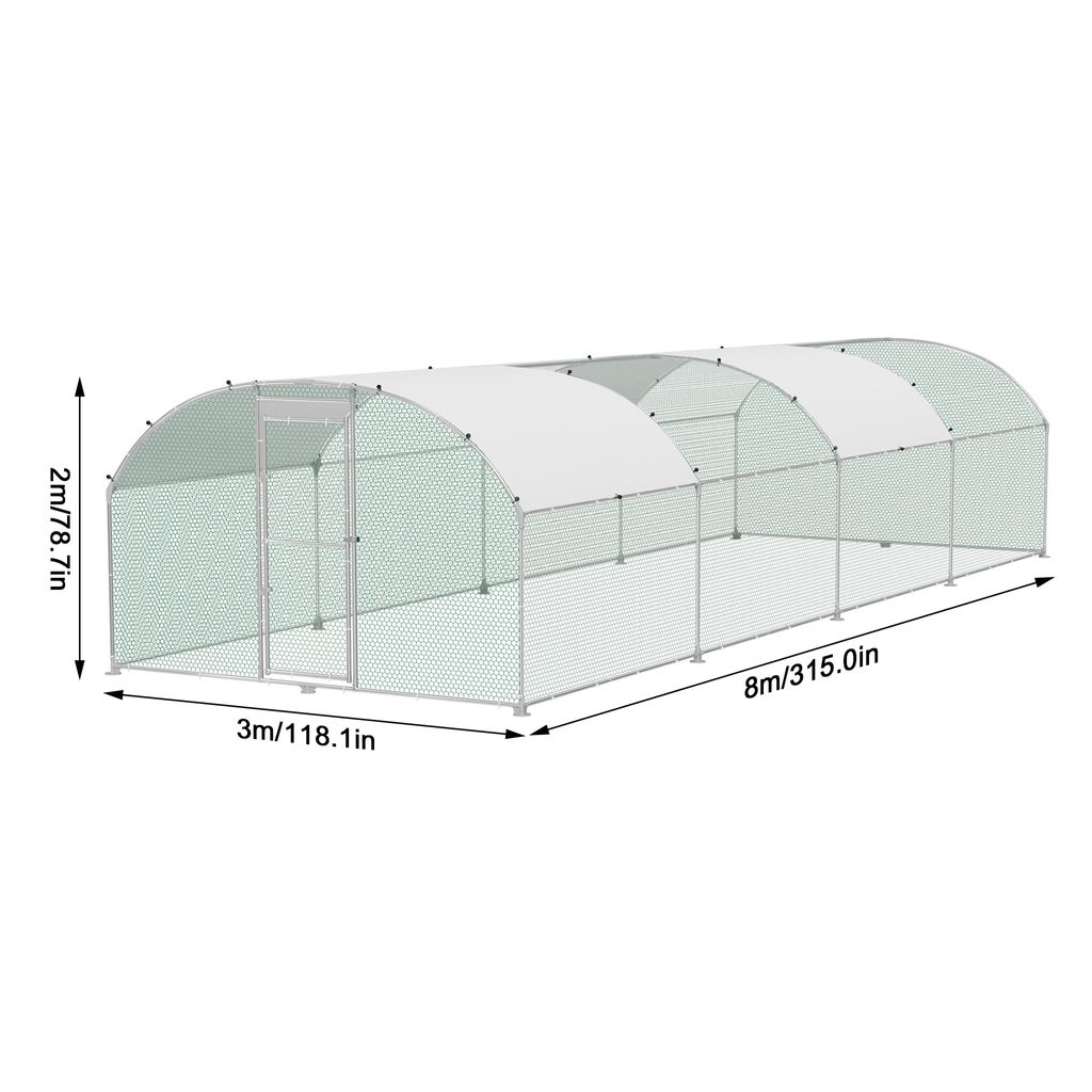 UISEBRT Poulailler 3x8m - Enclos métallique robuste pour Image du produit 