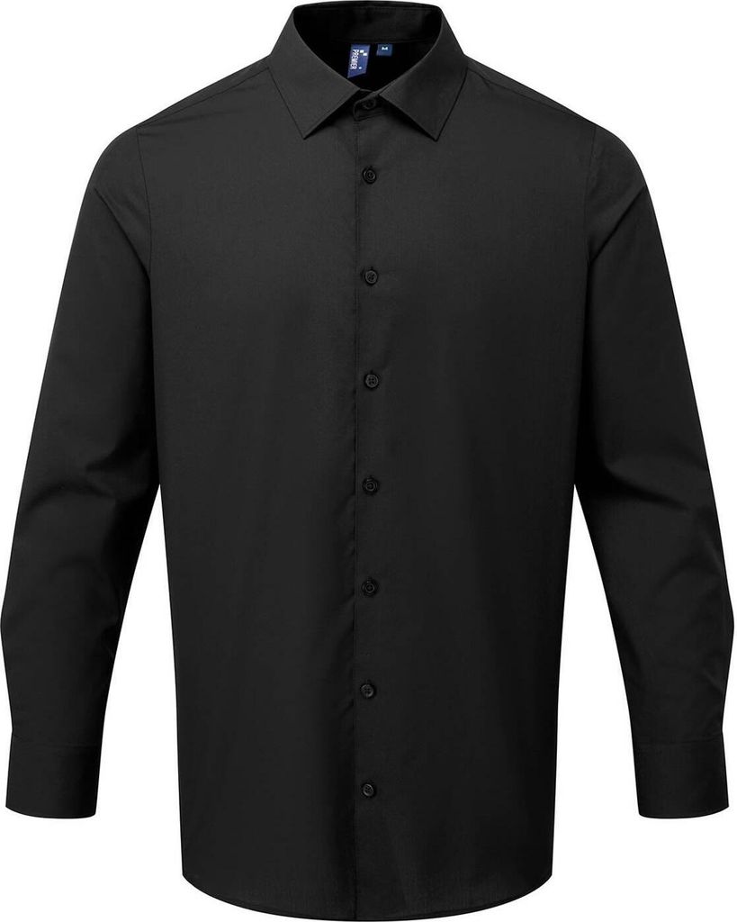 Premier - Formelles Hemd für Herren Langärmlig RW10485 (3XL) (Schwarz)