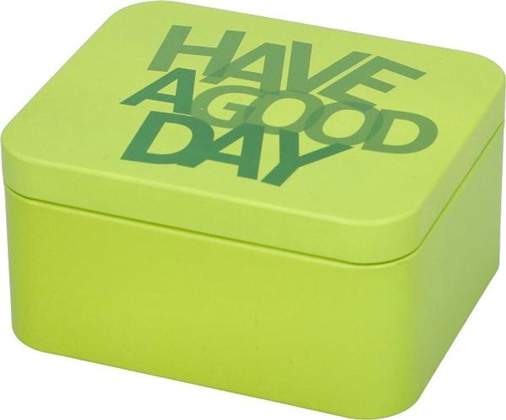 BIRKMANN Geschenkbox mit Spruch, lime, 12 x 10 cm, H 6 cm, aus robustem Weißblech, 439733