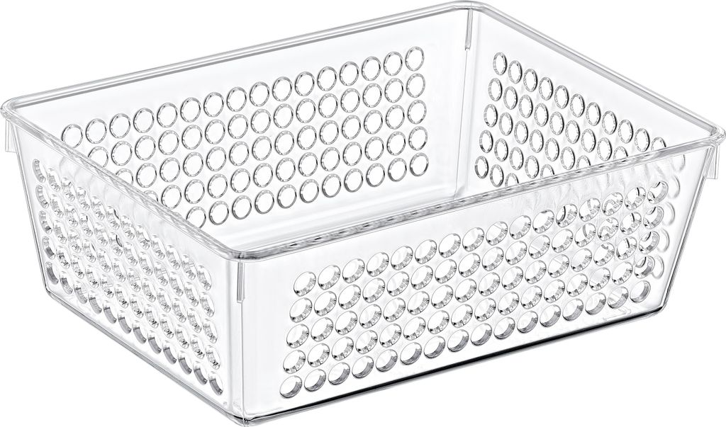 Transparente Aufbewahrungsbox mit perforierten Seiten