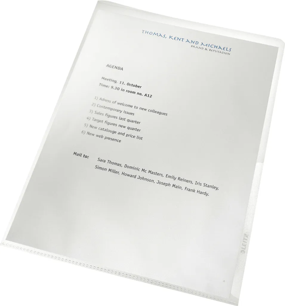 Leitz Pochette Perforée A4 Re:cycle 0,13mm Grainée Lot de 100 Pièces