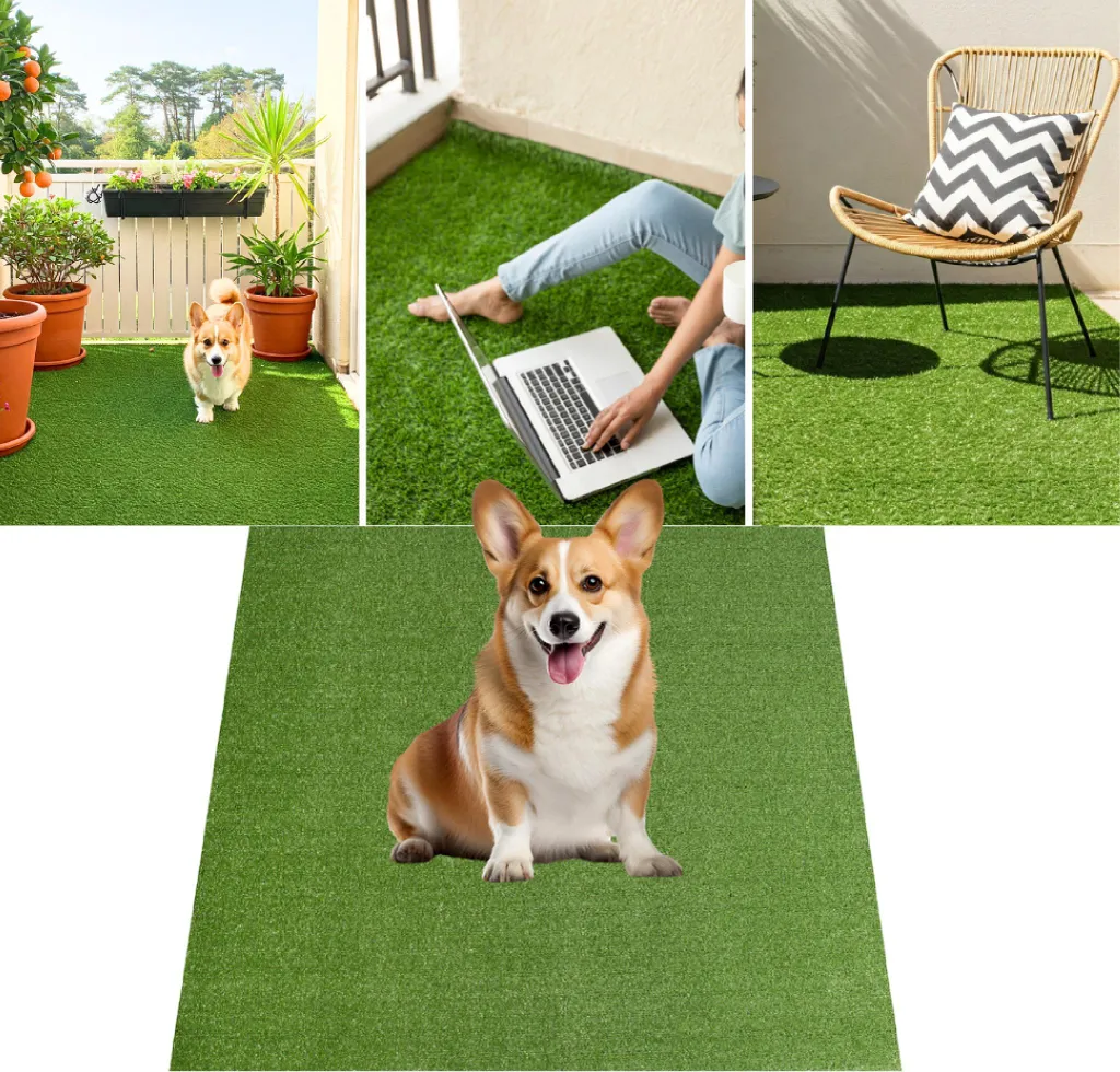 Gazon synthétique réaliste vert 300x400 cm Tapiso NATURAL pour jardin
