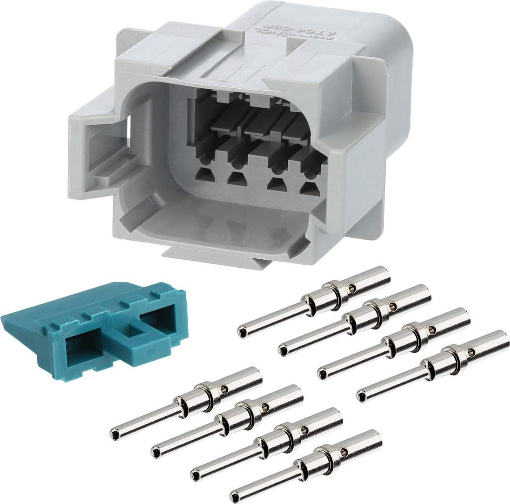 Amphenol AS-8SM 101 SET-Kabelstecker AT-Serie Stift, Kodierung A, 8-polig, Crimpanschluss Isolationsdurchmesser 2,24mm