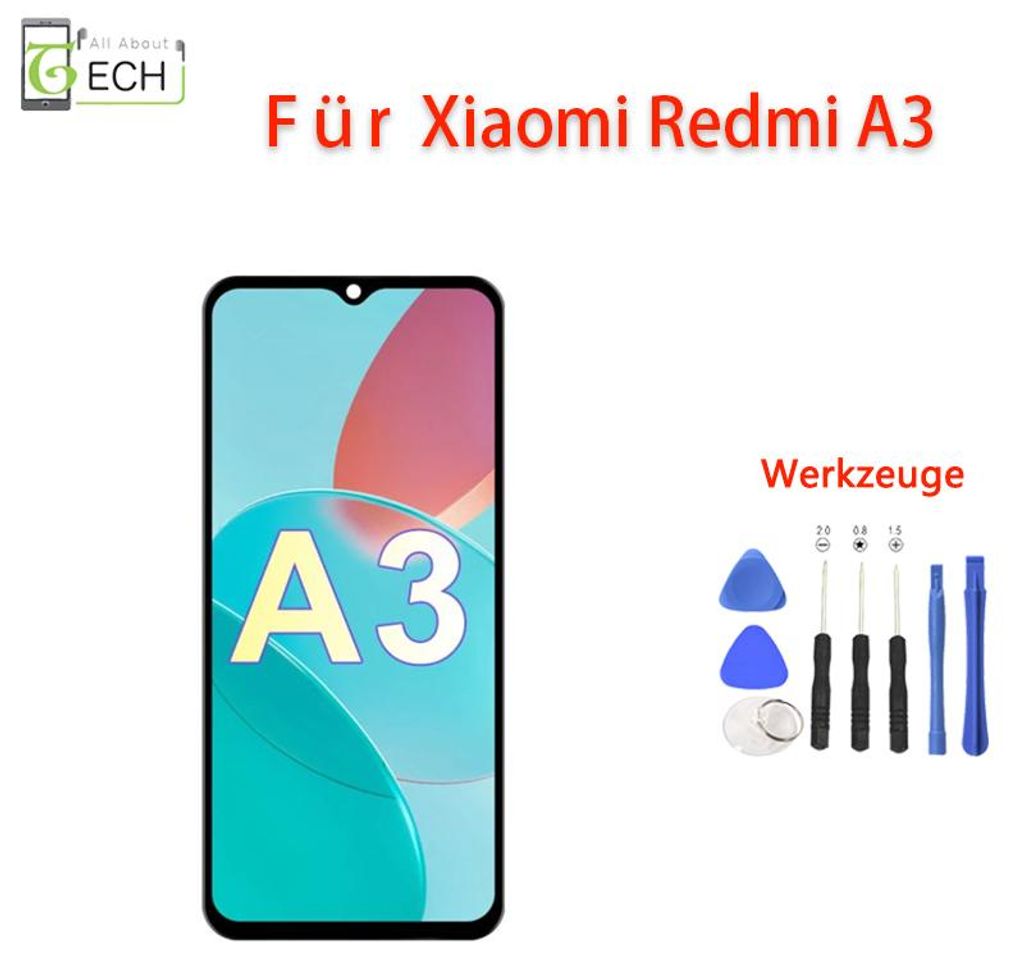 Für Xiaomi Redmi A3 LCD Display mit Rahmen Bildschirm Touchscreen