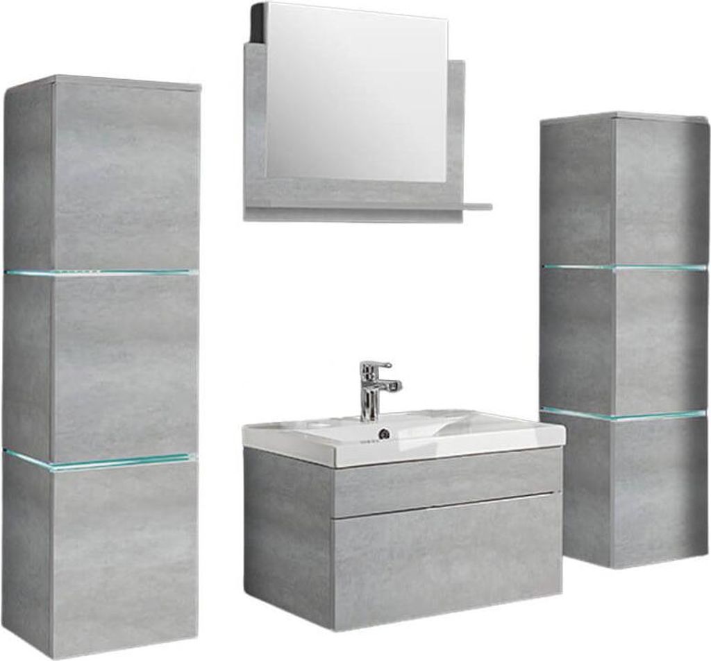 HOME DELUXE - Badmöbel-Set - WANGEROOGE Grau - X-Large - Produktbild 