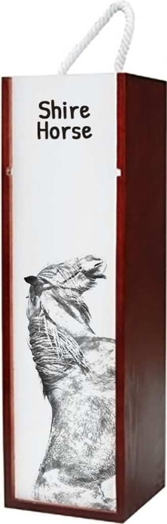 Shire-Pferd - Weinkiste mit Pferd, Alkoholkiste mit Grafik, personalisierte Geschenkbox der Marke Art-Dog