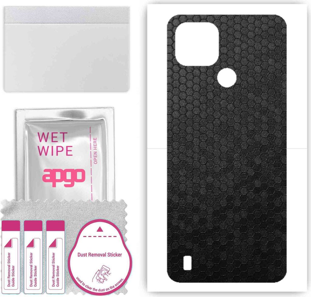 apgo Rückseite Schutzfolie, Skin, kompatibel mit Realme C21, Hinten Displayschutzfolie aus Vinylfolie, kratzfest, einfache Montage - Schwarze Honi...