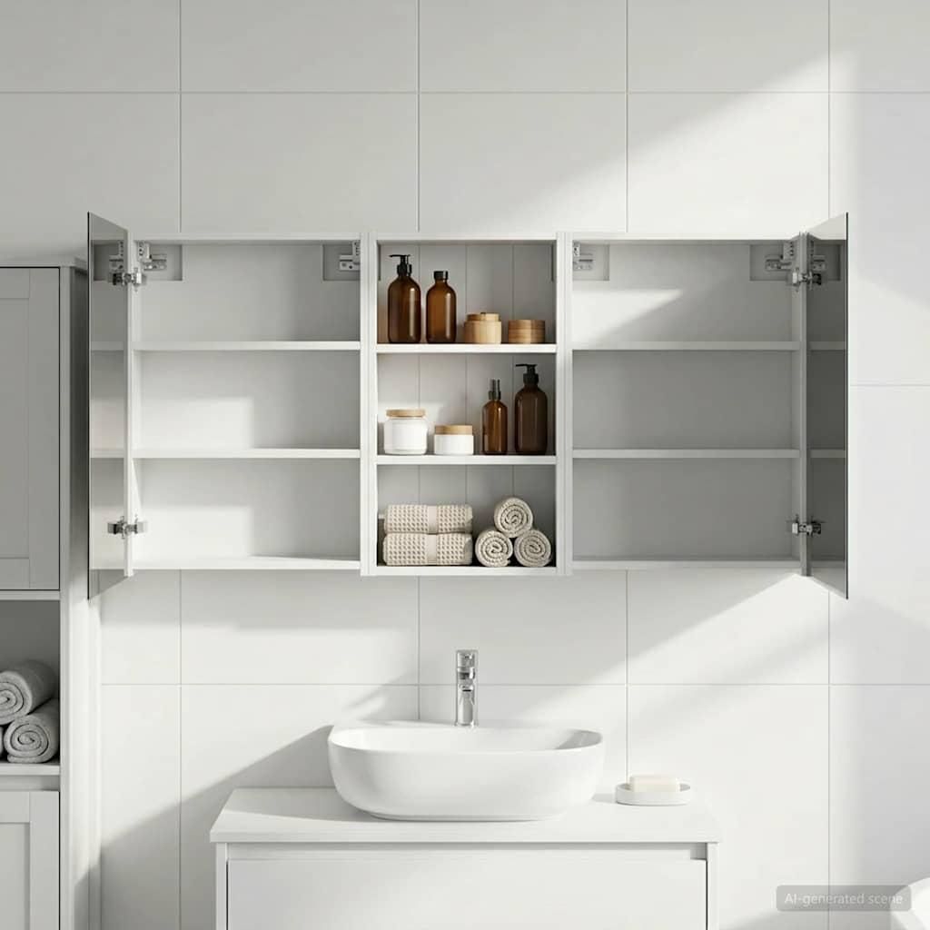 Badezimmerschrank-Set 3 pcs 140 x 14,5 x 70 cm Holzwerkstoff - Badspiegel DE415