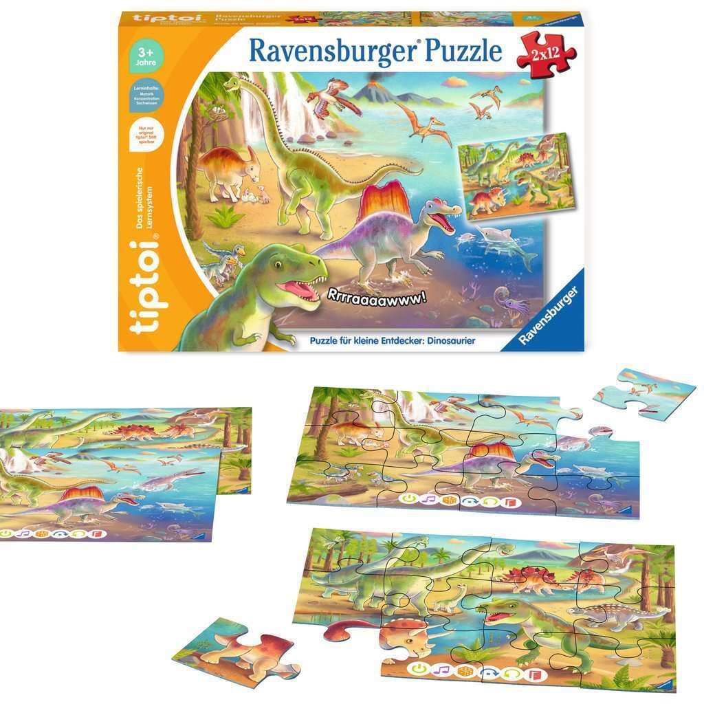 Puzzle In Legno Per Bambini 3-4 Anni - Dinosauri, Fattoria, Numeri, Giungla - Eazyonlineshop