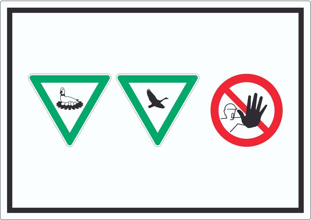 Brut- und Rastgebiet Betreten verboten Symbol Aufkleber A2 (420x594mm)