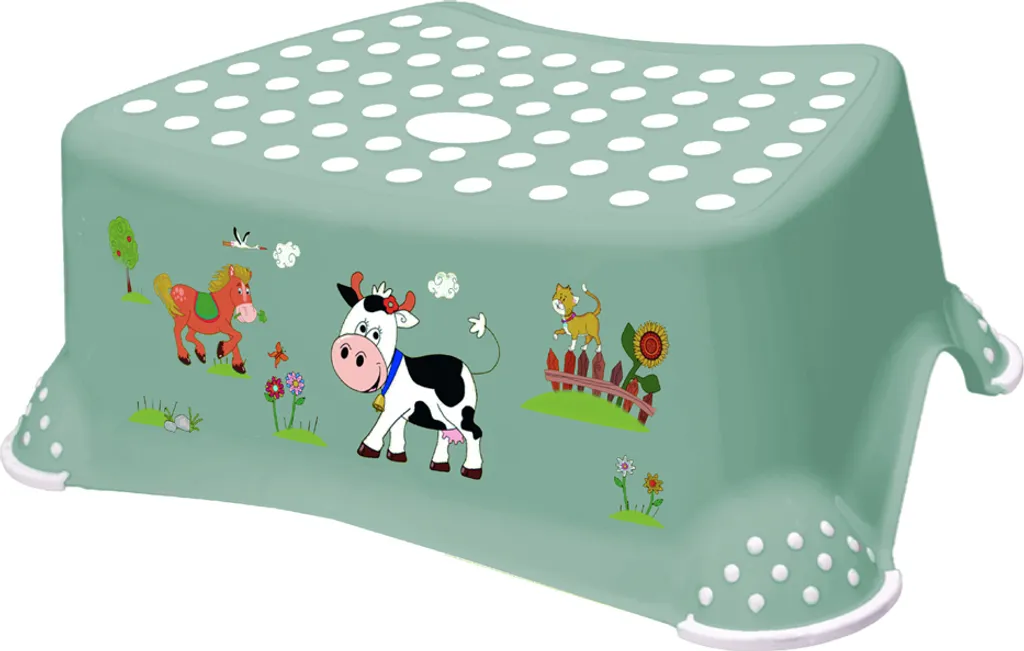 Pedana Bambini Keeeper Tomek Funny Farm Verde: Addio Scivolate in Bagno