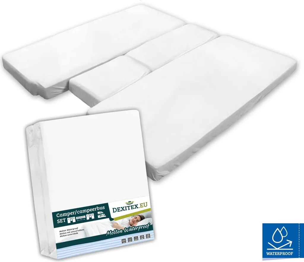 Protection de lit central imperméable, pack 3 draps-housses molleton - 2
