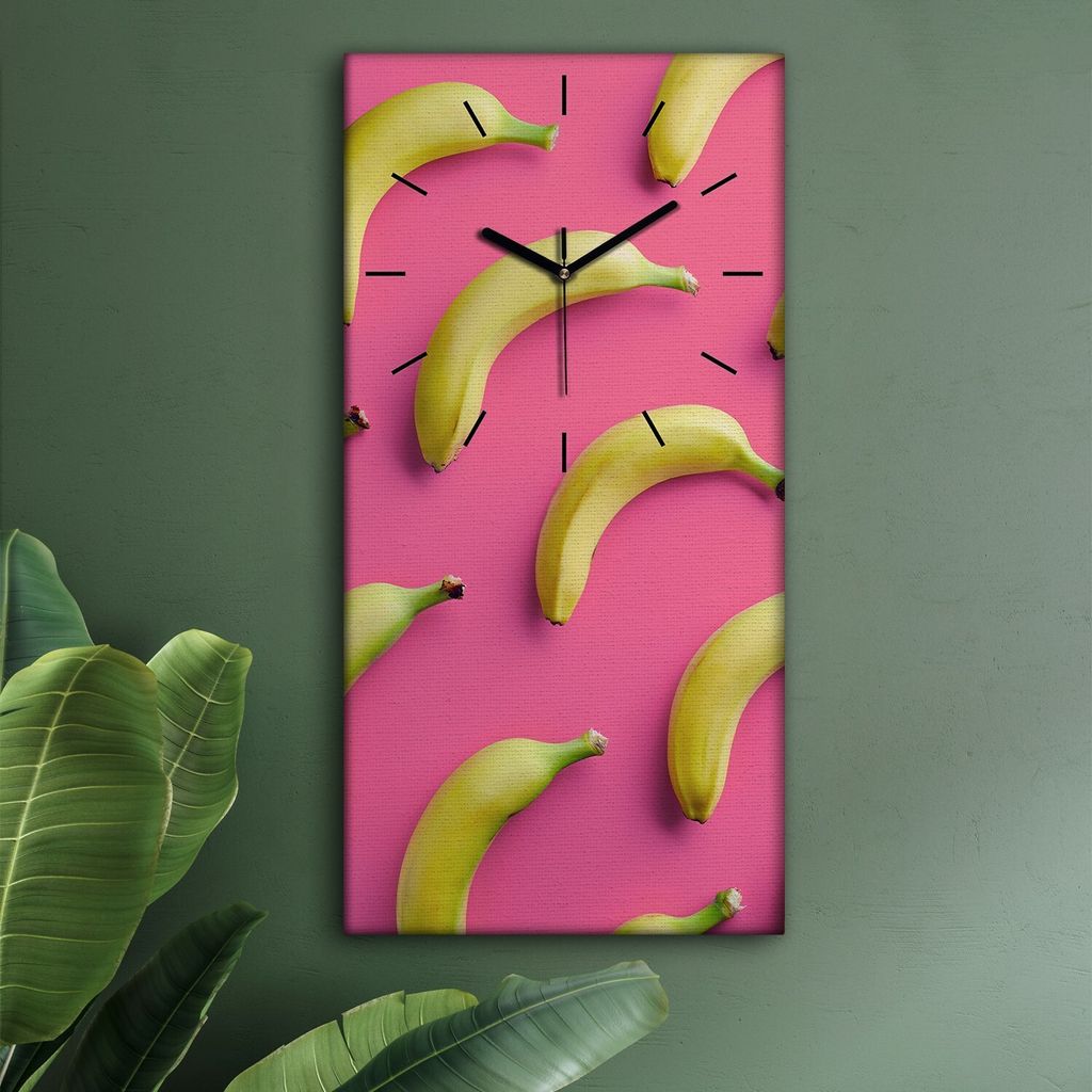 Wohnzimmer Leinwand Uhr Geräuschlos Küche 30x60 Farbige, Früchte, Motive, schwarze Zeiger