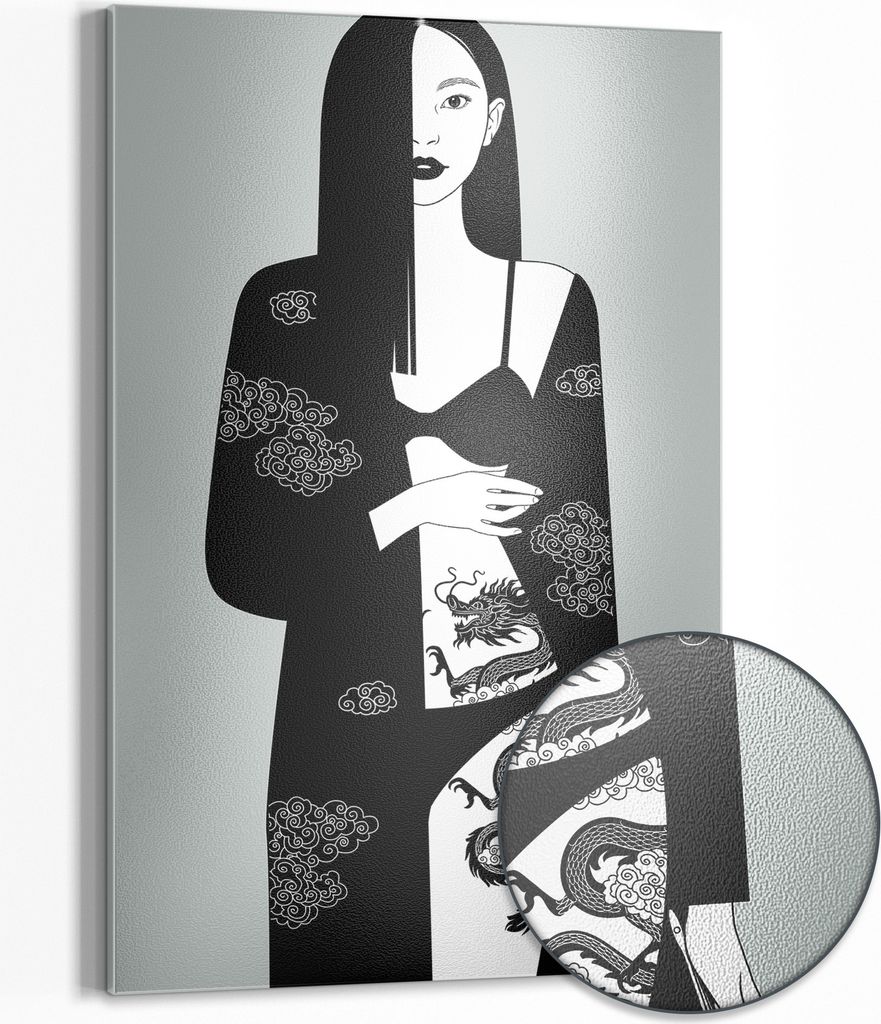DEQOART Magnettafel Metall 40x60 cm 'Tradition im Kontrast' Whiteboard Pinnwand Büro