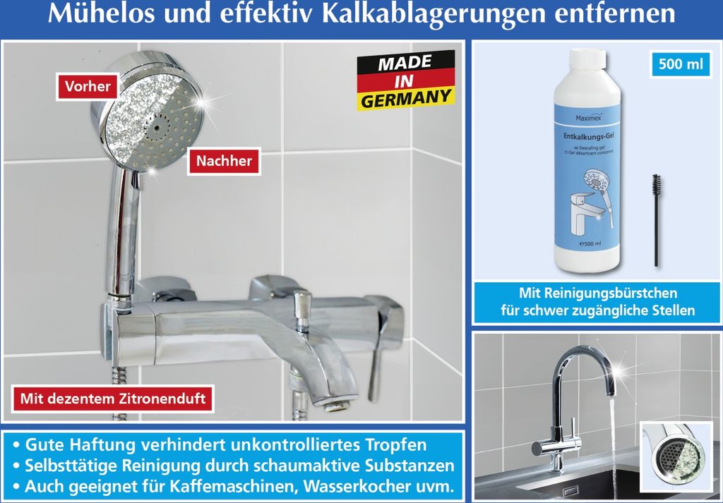 Entkalkungsgel mit Bürste Inhalt ca. 500 ml