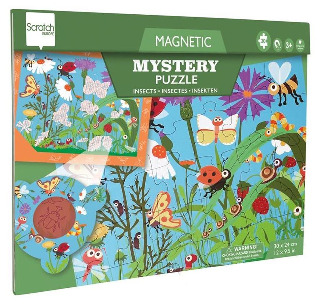 SCRATCH - Magnetisches Entdeckerpuzzle Gartentiere