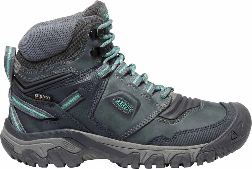 Damen-Trekkingschuhe Keen Ridge Flex Mid WP wasserdicht grau 38,5