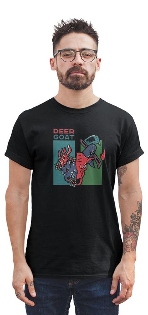 D&B Uni Polo ST00234 Deer Goat Schwarz-Größe 4XL