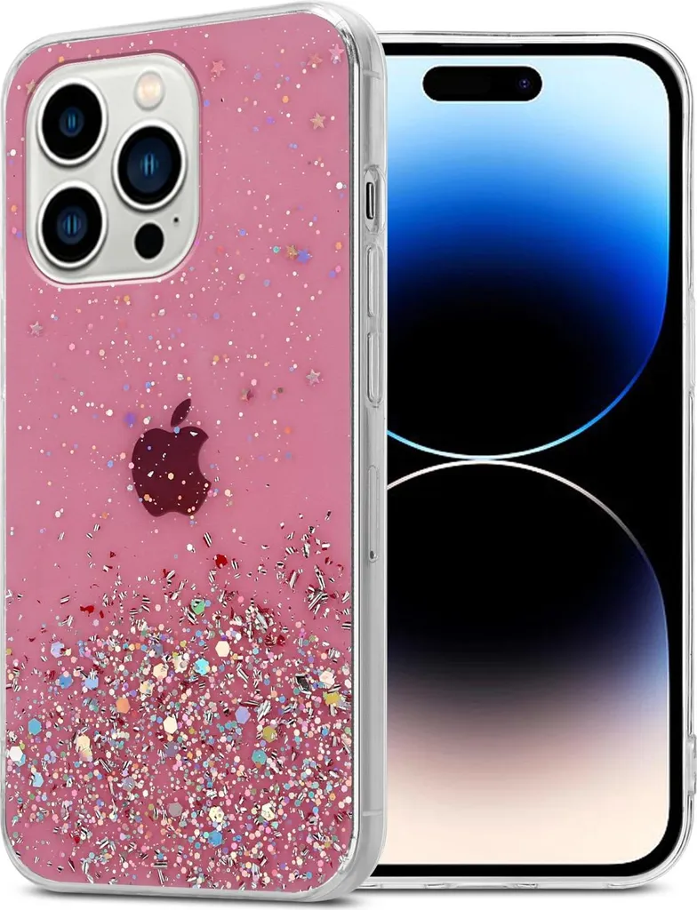 Cadorabo iPhone 14 Pro Max Cover Rosa Glitter - Must-Have Accessorio