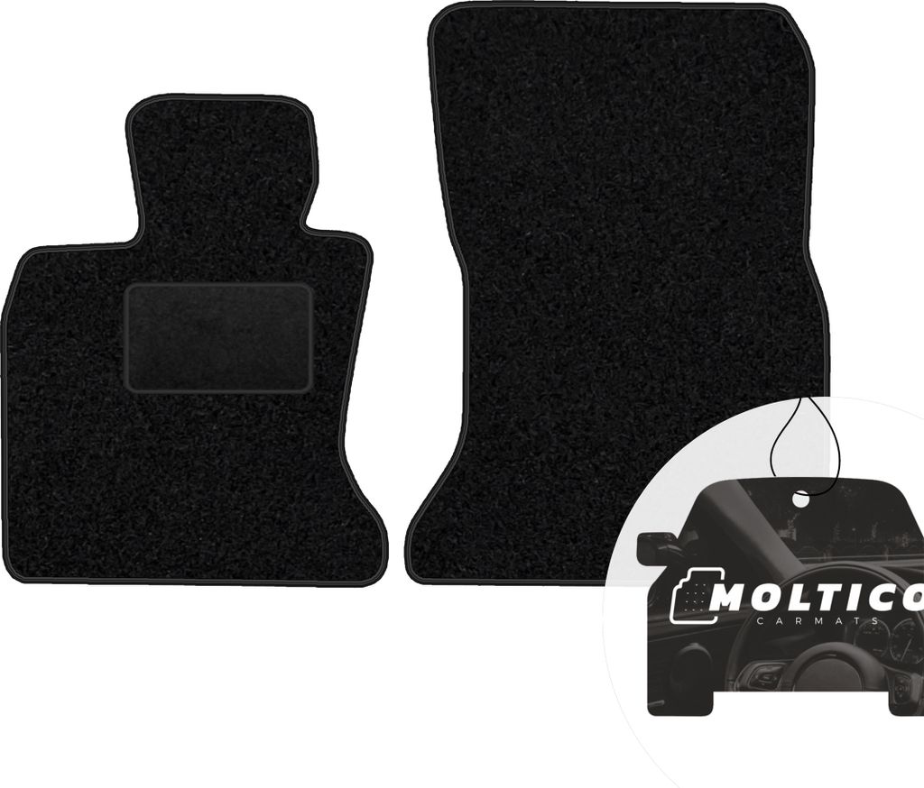 moto-MOLTICO Vorne Fußmatten Auto Velours Autoteppiche Schwarz Automatten Set 2-teilig passend für BMW 5er GT F07 ab 2009