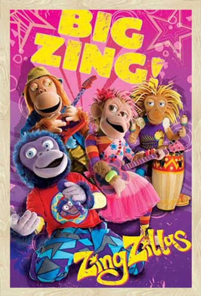 Zingzillas - Poster - Big Zing Pink + cornice rimovibile, Shinsuke® Maxi MDF oak, vetro acrilico