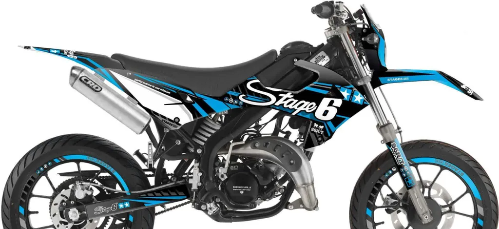 Kit déco Stage6 bleu Rieju MRT dès 2022 pour rénover vos carénages usés