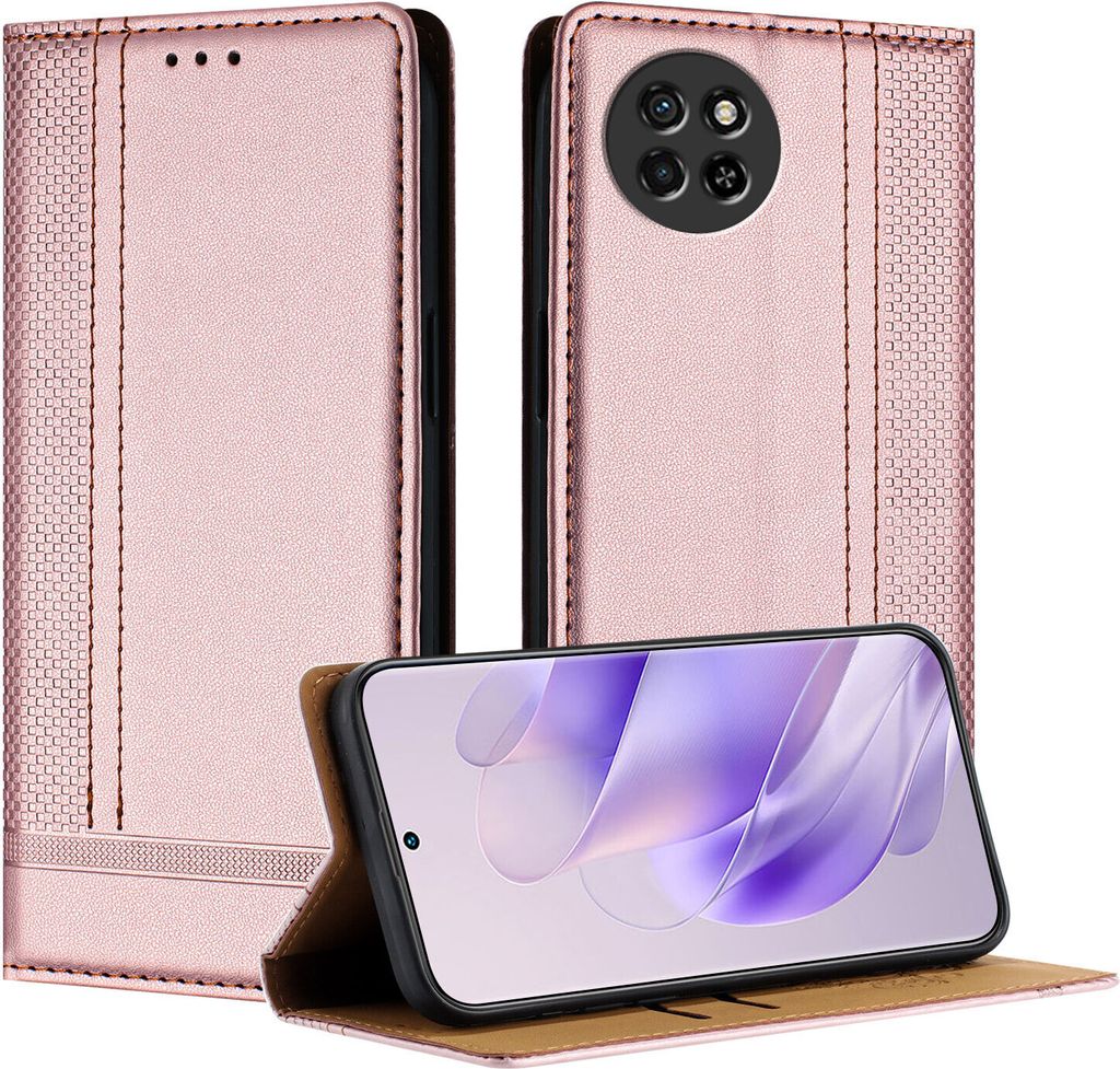 Handyhülle für itel S23 Leder Flip Klappbare Schutzhülle mit Standfunktion Pink