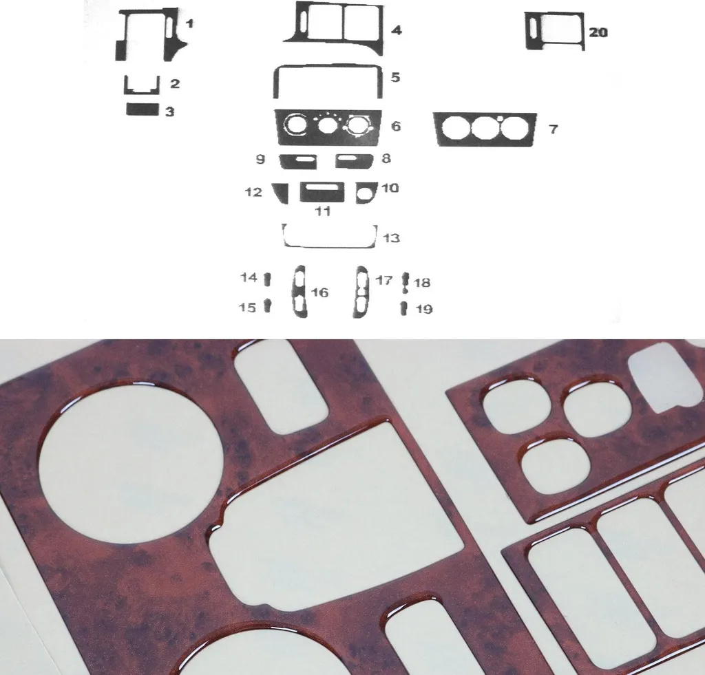 Accessori Interni Opel Vectra B Radica Scuro | Kit 20 Pezzi Lusso