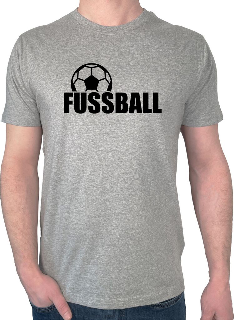 Huuraa Herrenshirt Fussball Ball Geschenk Größe XXL Sport Grey Bio Baumwolle Fairtrade Fussball Geschenkidee