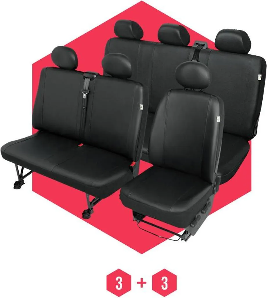 Coprisedili Neri 6 Posti Volkswagen T5 (03-15) - Qualità Professionale