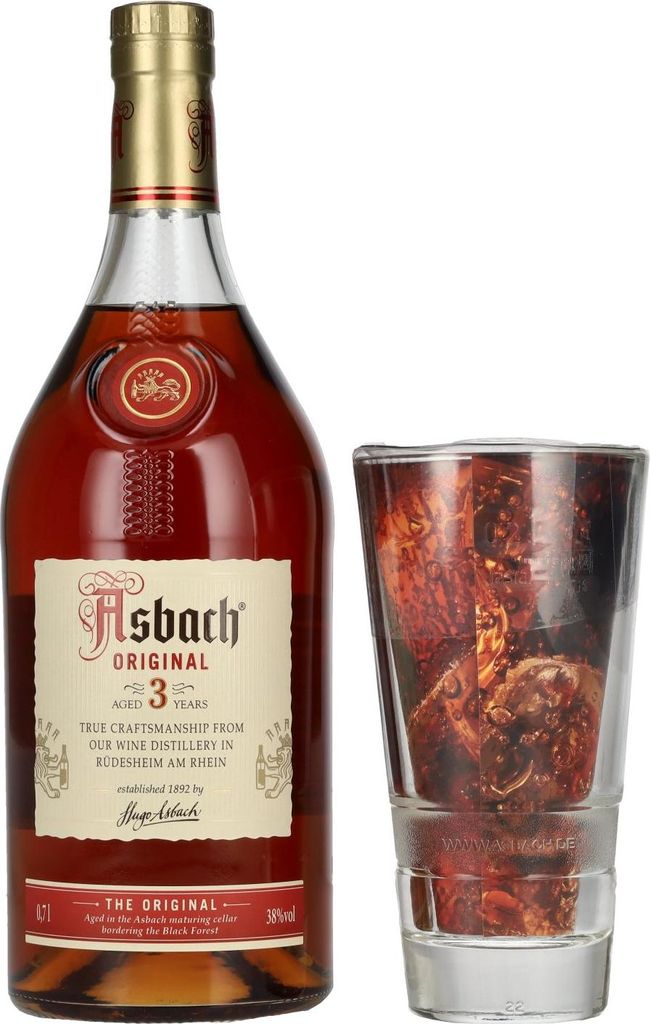 Asbach Original 3 Jahre 38% Vol. 0,7l avec Verre Image du produit 