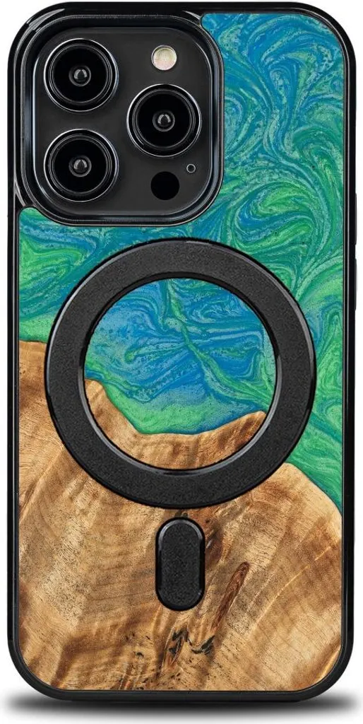 Carveit Custodia In Legno con iPhone 15 Plus Custodia, Magnetico