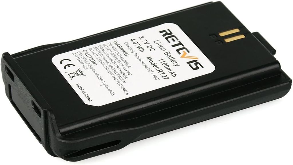 Batterie Retevis RT1 - Lithium 3000mAh 7.4V, Noir, Pour Talkie-Walkie (1 Pièce)