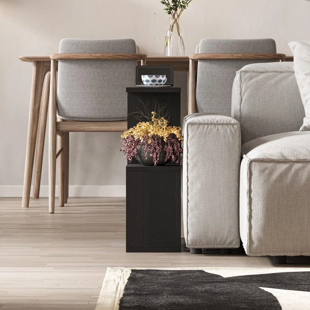 Table de rangement bout de canapé 60 cm pour poser télécommandes et café - 3