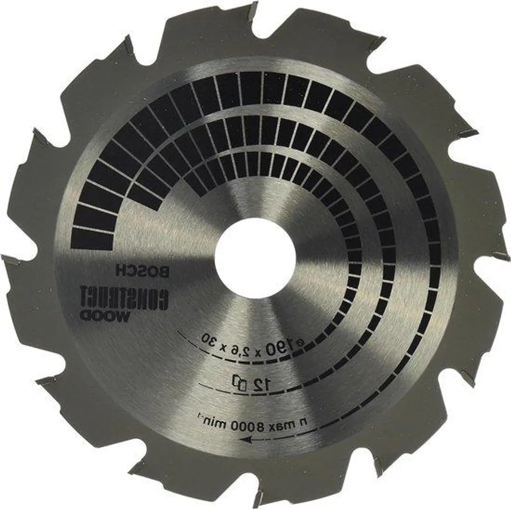 Lame de scie circulaire Ø 190 x 30 mm avec 12 dents pour bois de charpente