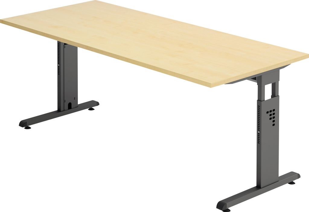 Hammerbacher Schreibtisch VOS19/3/G C-Fuß 180x80cm ahorn/graphit