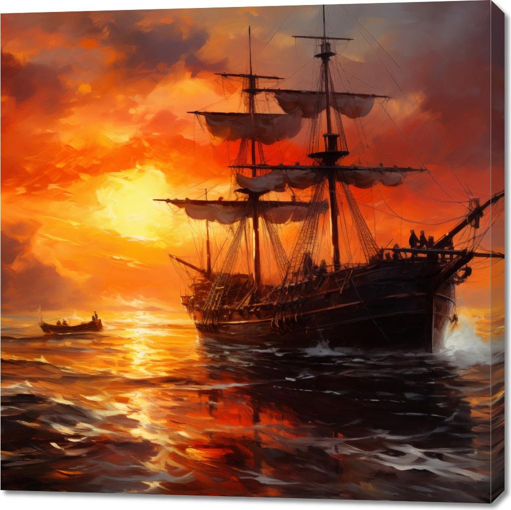 Bild 100x100cm Feuer auf Wasser