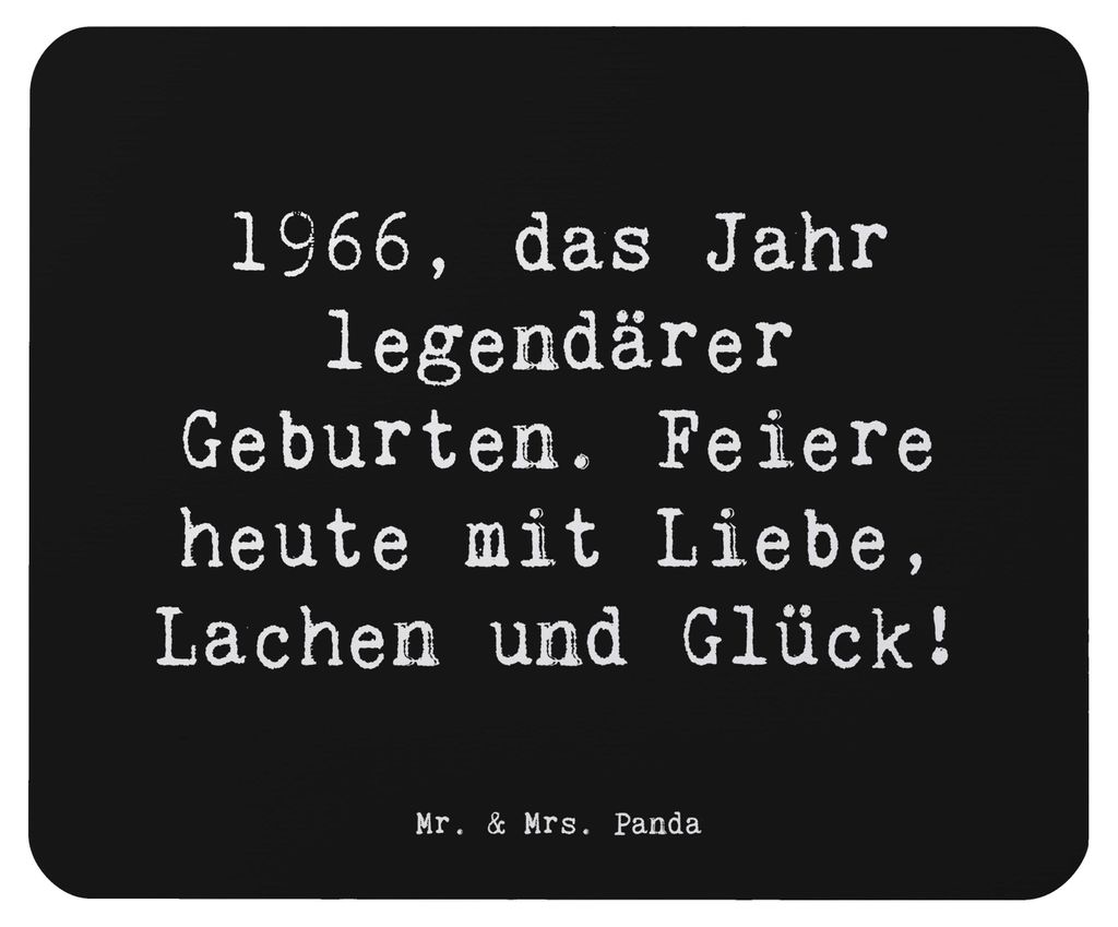 Mr. & Mrs. Panda Mousepad Spruch 1966 Geburtstag - Schwarz - Geschenk, Happy Birthday, laptop, mousematte, personalisierte Geschenke, handgefertigt...