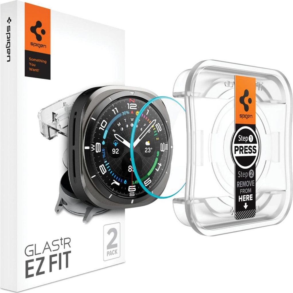 Spigen GLAS.tR EZ Fit, Szybka na ekran, Smartwatch, Zdjęcie produktu 
