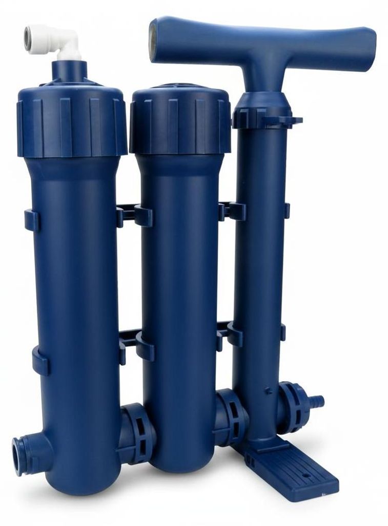 Manual Water Purifier 3-Stufen Filtersystem mit Handpumpe Produktbild 