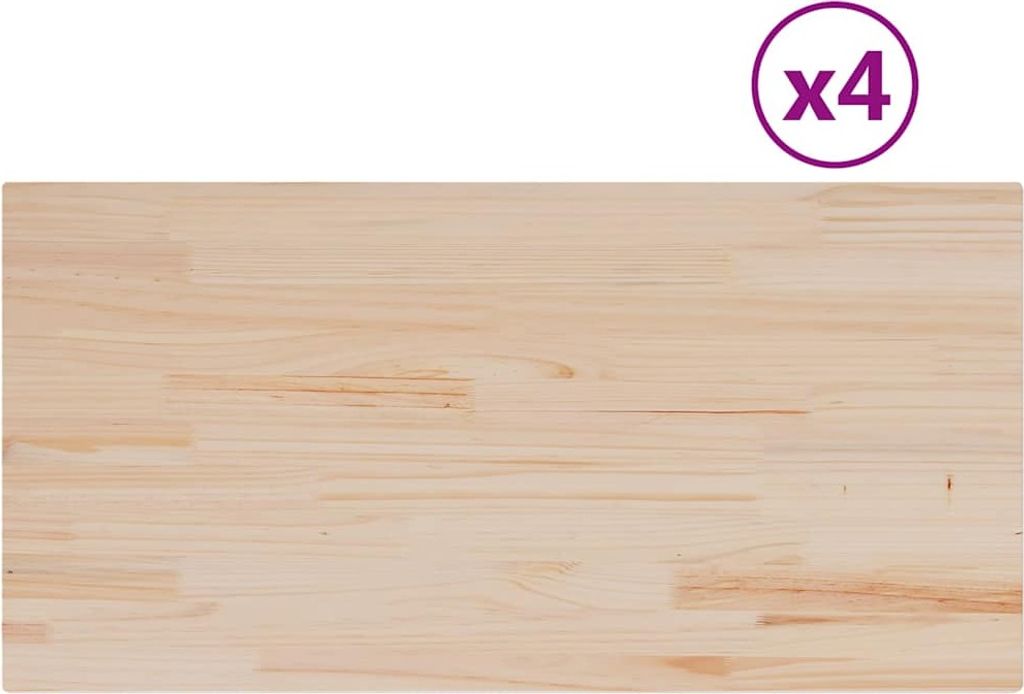 vidaXL Tischplatten 4 Stk. 100x50x1,7 cm Rechteckig Massivholz Kiefer