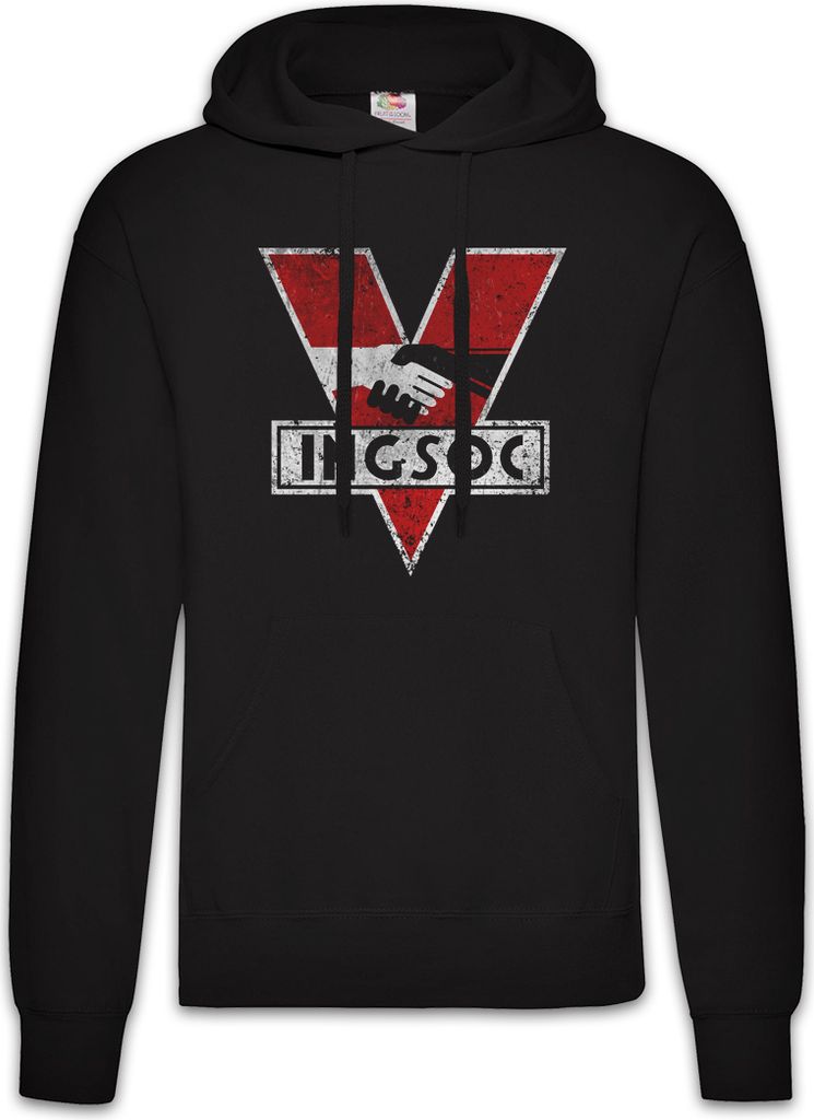 Urban Backwoods 1984 Logo Vintage Ingsoc, Herren Hoodie, Farbe: Schwarz, Größe: 2XL
