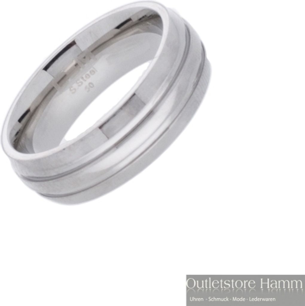 Ring aus poliertem Edelstahl, silberfarben, Größe 58 Produktbild 