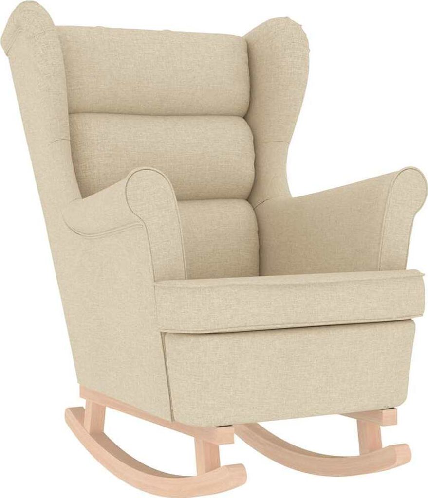 Schaukelsessel Creme 74x90x102 cm Stoff