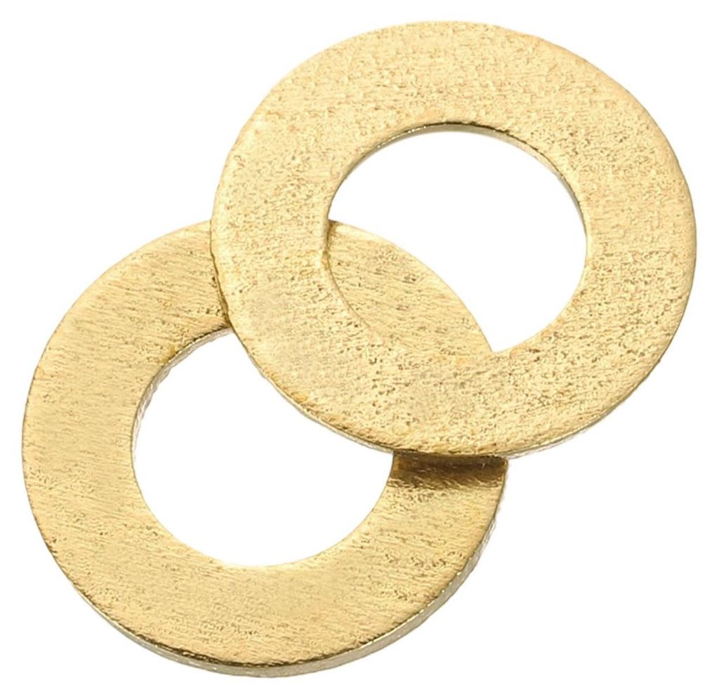 Set mit 80 Ringen, Sortiment M5 x 10 mm x 1 mm Messingringe, flache Sicherungsringe, Dichtungsringe, Metallringe für Schrauben, Bolzen und Muttern