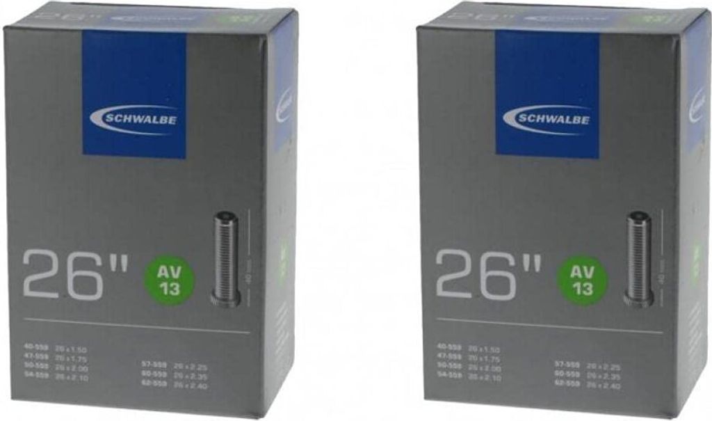 Lot De 2 Chambres à Air Schwalbe AV13 40/62-559 + 3 Démonte-pneus MSZweirad – Valve 40 Mm, Pour Vélos 26 Pouces