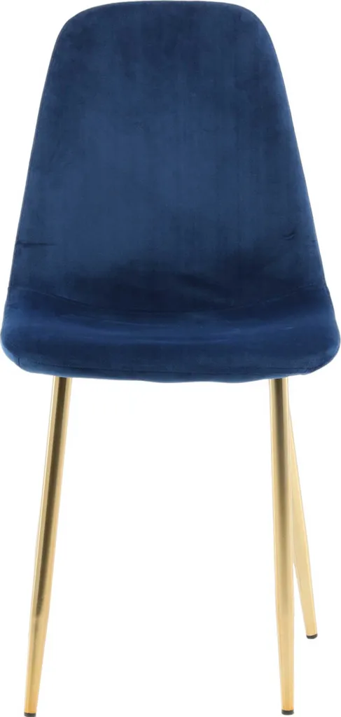 Chaise Polar velours bleu et laiton : confort et stabilité garantis